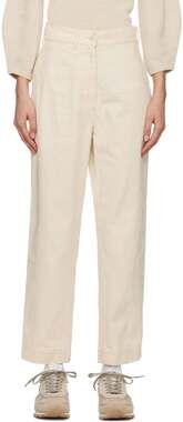 Nothing Written Kyle Cropped Trousers US S EU 36 Womens Ivory Cotton $295